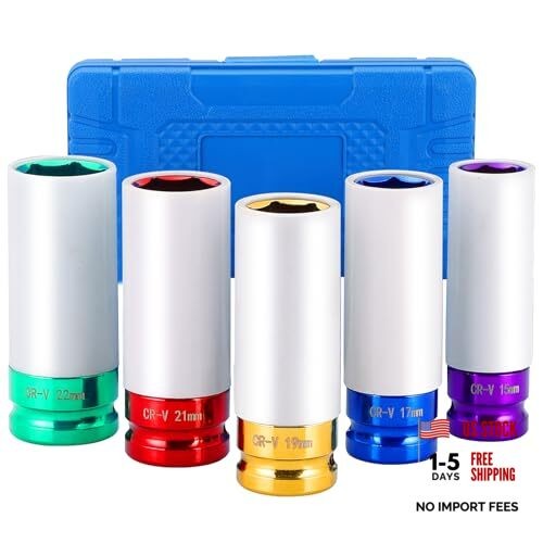 1/2'' Drive 5Pcs Wheel Lug Nuts Socket Set | Wheel Protector Impact Socket,