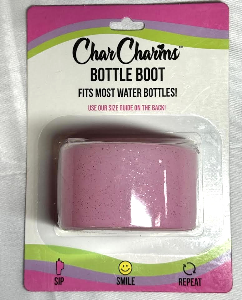 CHAR CHARMS ' BOTTLE BOOT ' LIGHT PINK / GLITTER ' FITS DIAMETER OF 2.8"-3.1" '