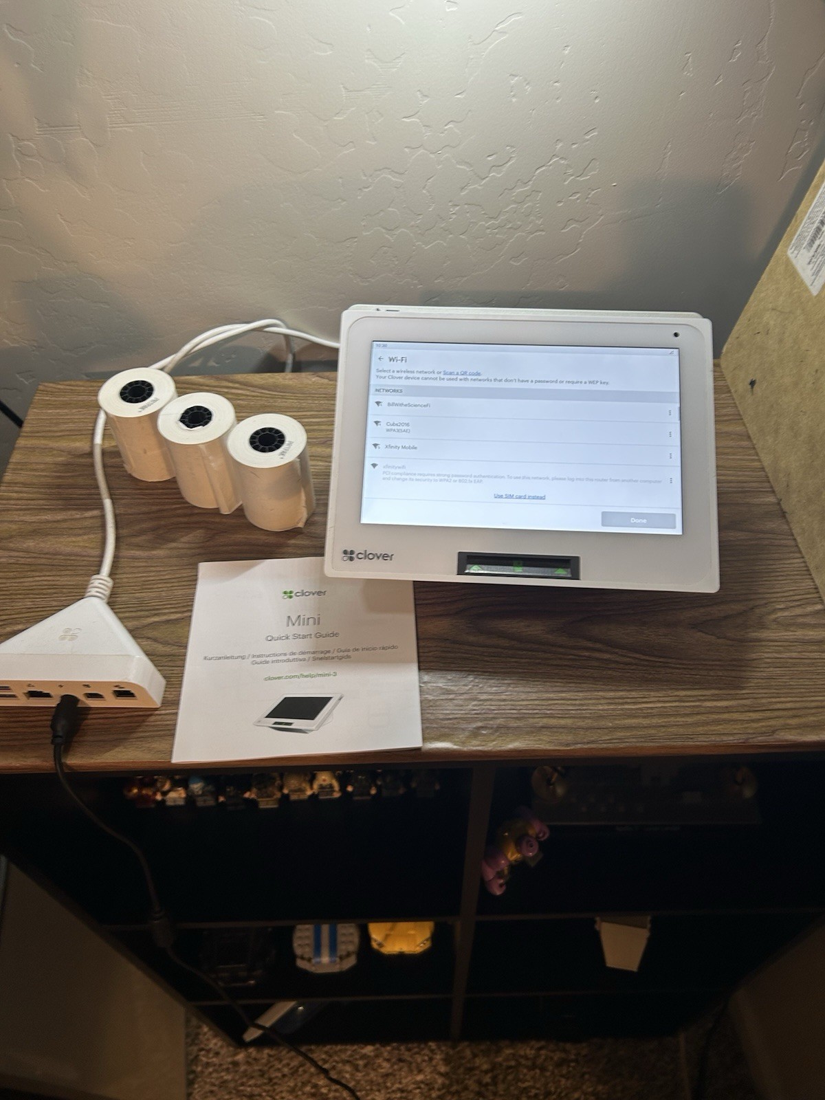 Clover Mini POS System w/ Power Adapter, Hub & Thermal Receipt Paper Rolls