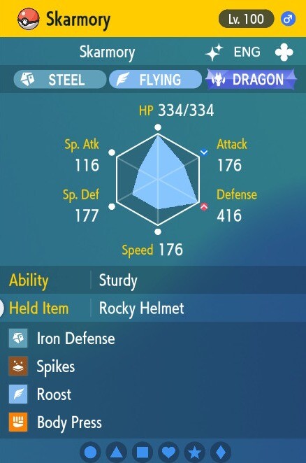 Pokemon Scarlet and Violet 6iv Shiny Max EV Skarmory