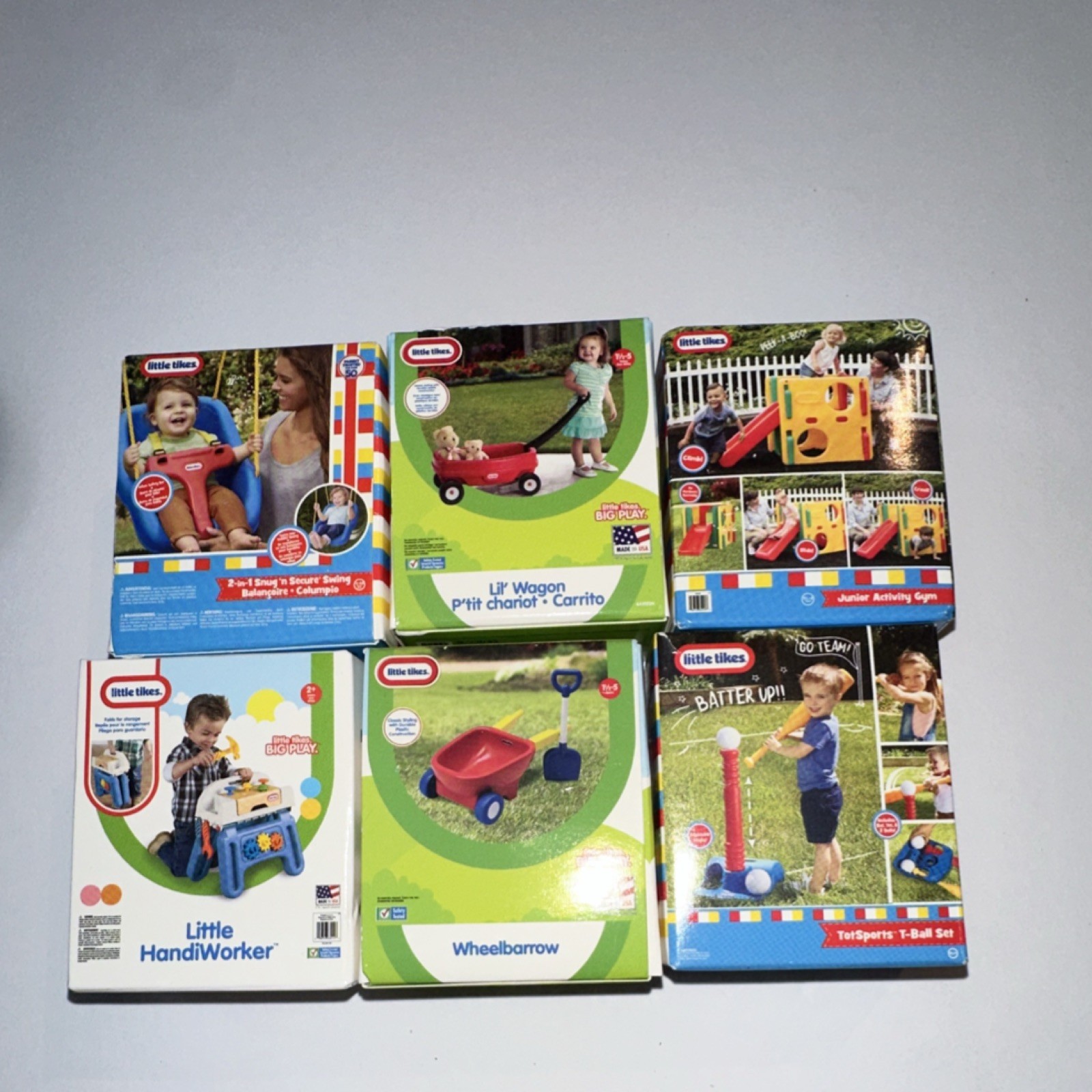 Little Tikes Mini Toy Lot Wagon Swing T-Ball Wheelbarrow Playset Miniature