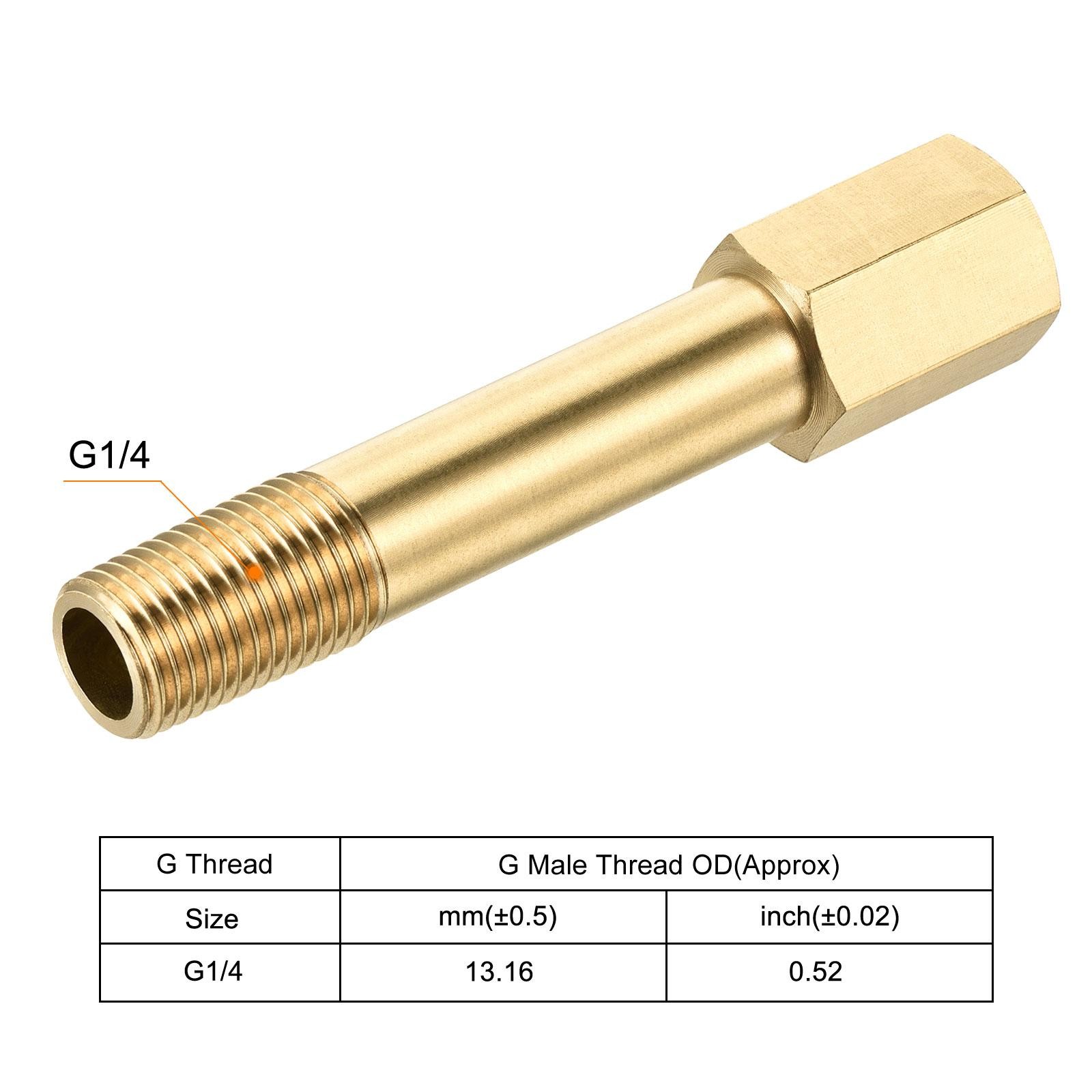 Brass Pipe Fitting G1/4 Adapter 75mm Extension Connector Hex Coupling 2 Pack