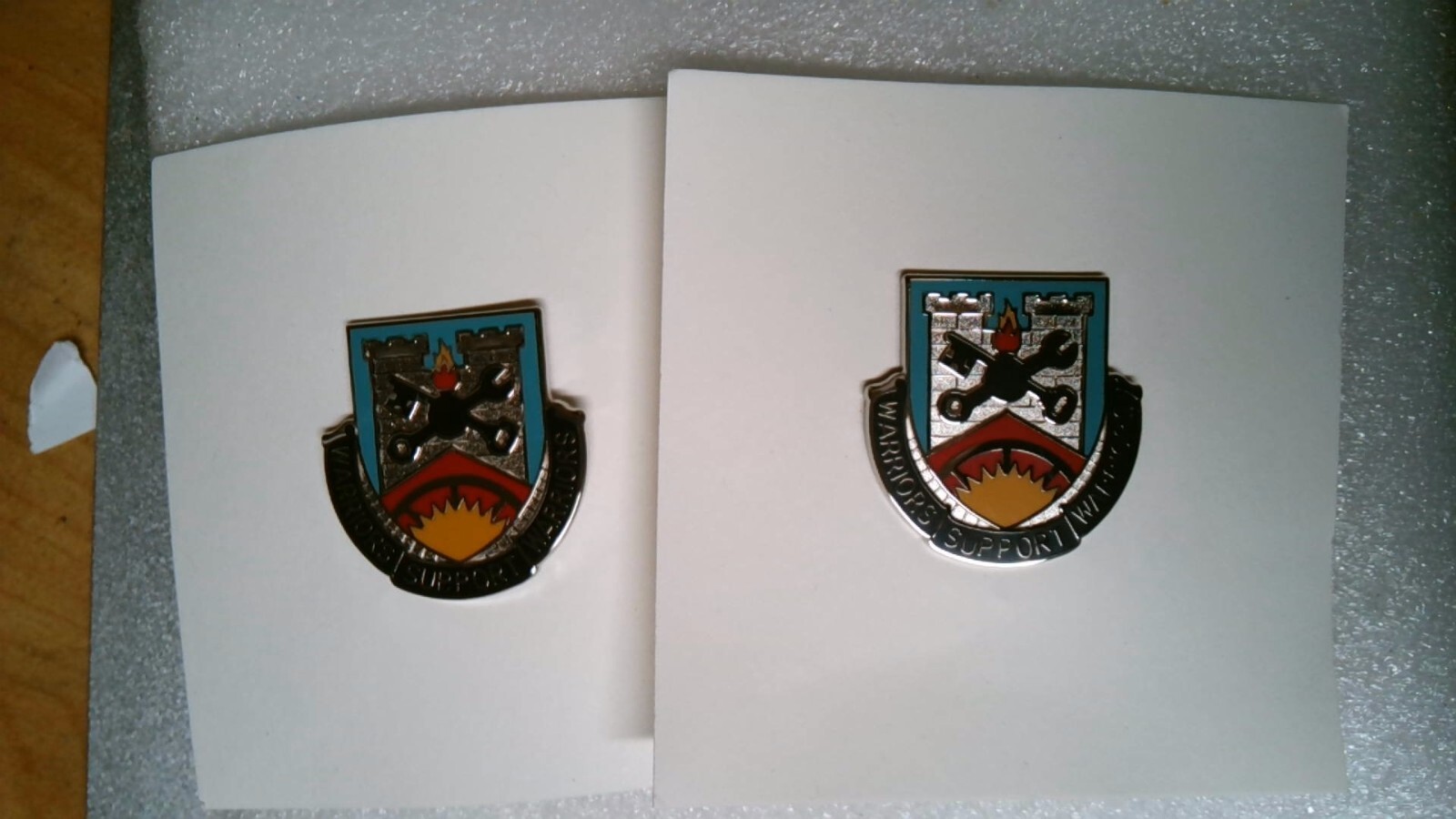 MILITARY INSIGNIA CREST SET OF 2 US ARMY 231ST SUPPORT BN QUARTERMASTER WARRIORS
