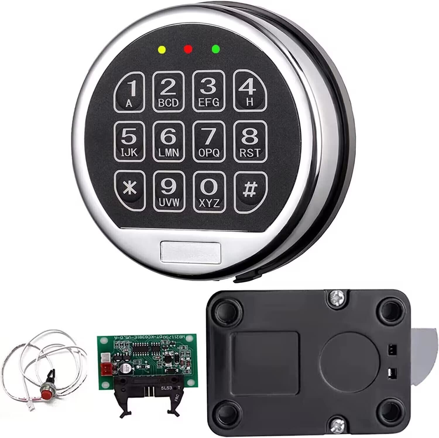 Gun Safe Lock Replacement with Swing Bolt Chrome Finish Electronic Safe Lock