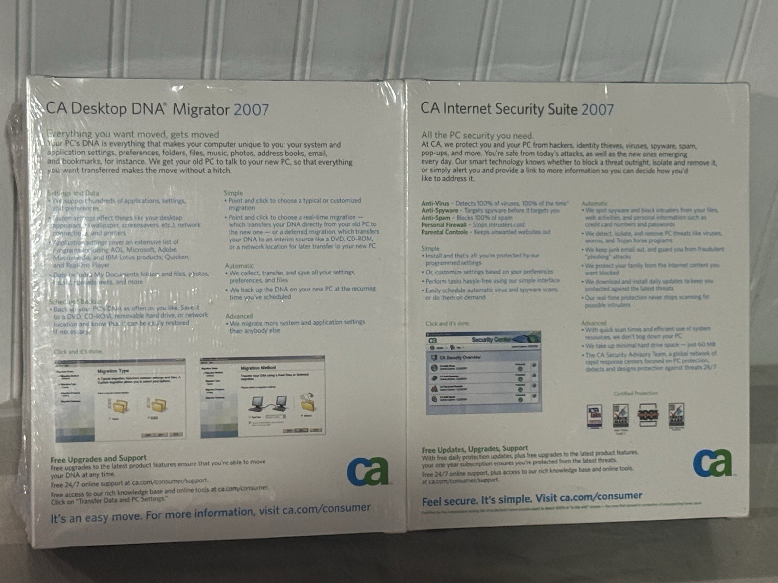 CA Desktop DNA Migrator & Internet Security Suite 2007 Version Vintage