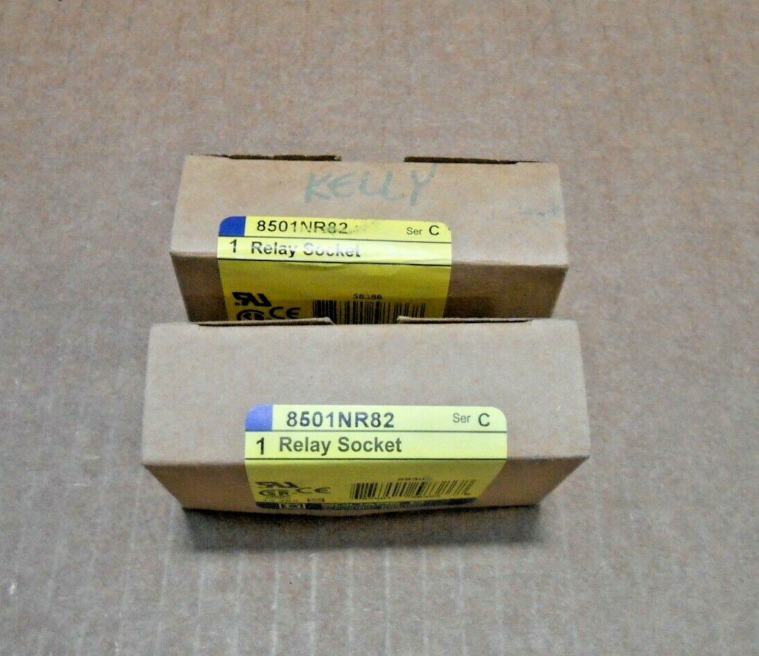 LOT OF 2 NIB SQUARE D 8501-NR82 8501NR82 RELAY SOCKET FRONT WIRED 15A 300V SER C