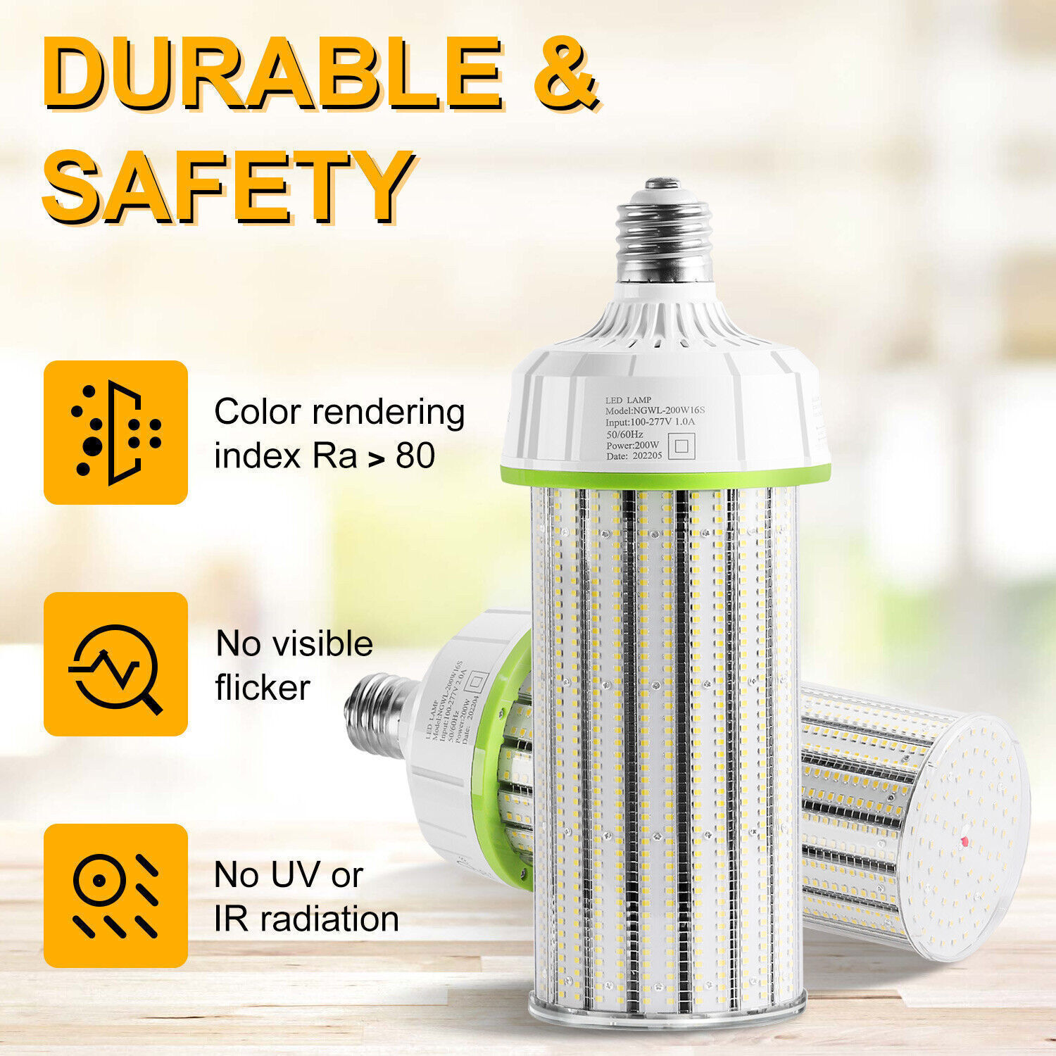 6Pcs 200W LED Corn Light Bulb E39 Mogul Base Replace 1000W MH HPS Warehouse Lamp