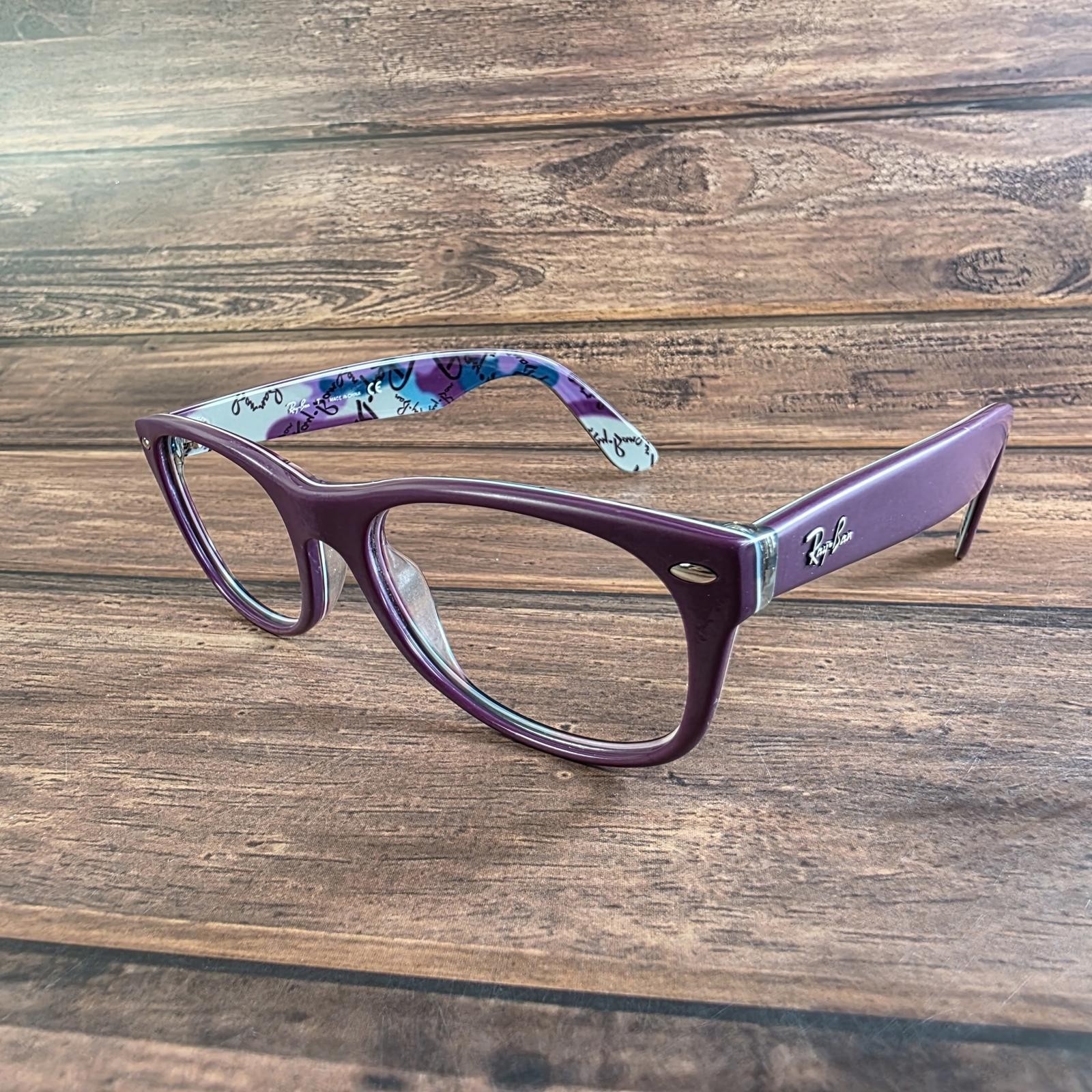 Ray-Ban RB 5184 5408 Purple New Wayfarer Eyeglasses 52-18-145 Graffiti Print