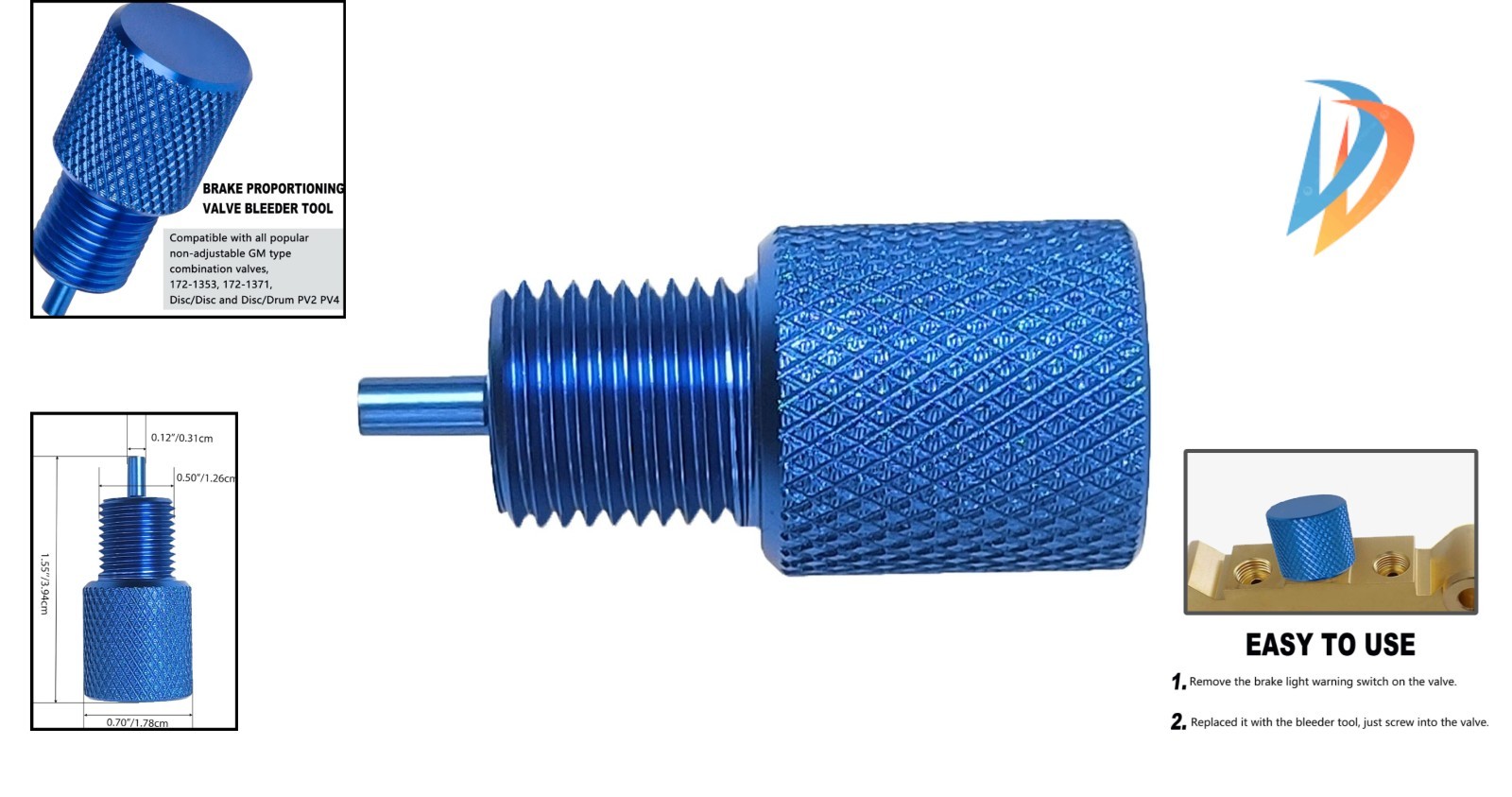 Efficient Brake Bleeding Tool for GM Disc/Drum Systems - Easy Use & Blue Finish