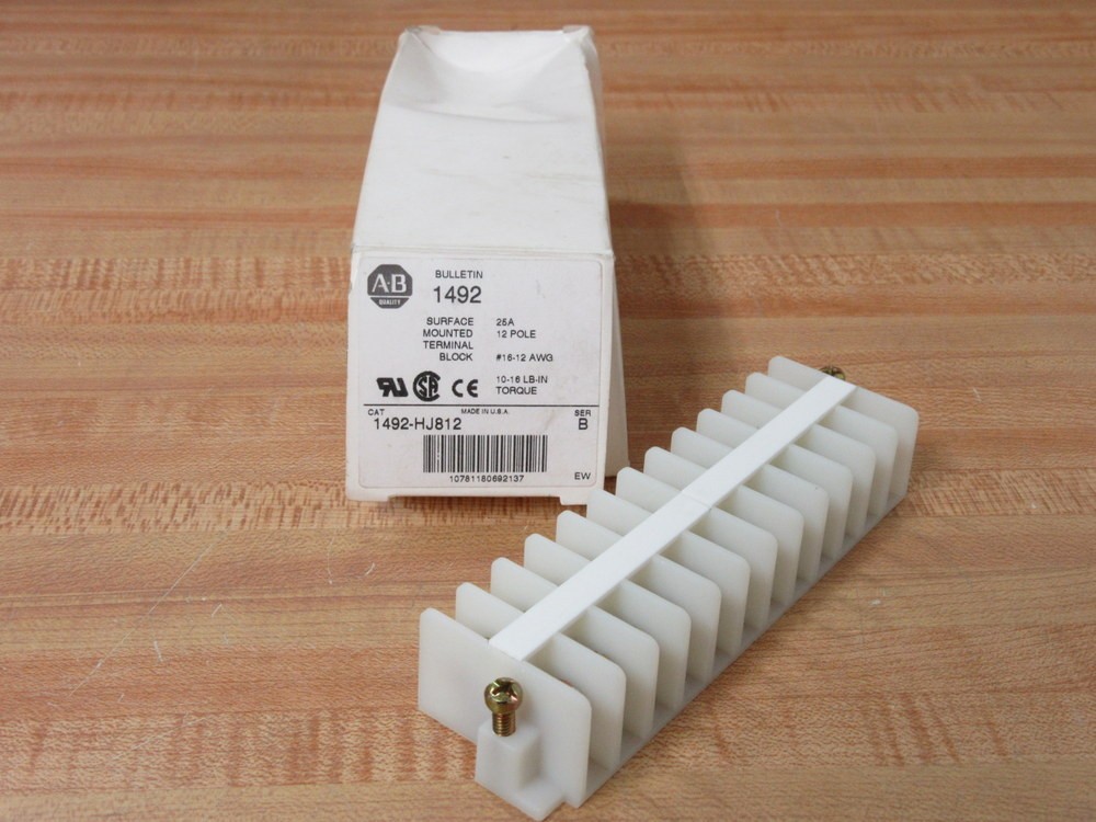 Allen Bradley 1492-HJ812 Surface Mounted Terminal Block 1492HJ812 Ser B