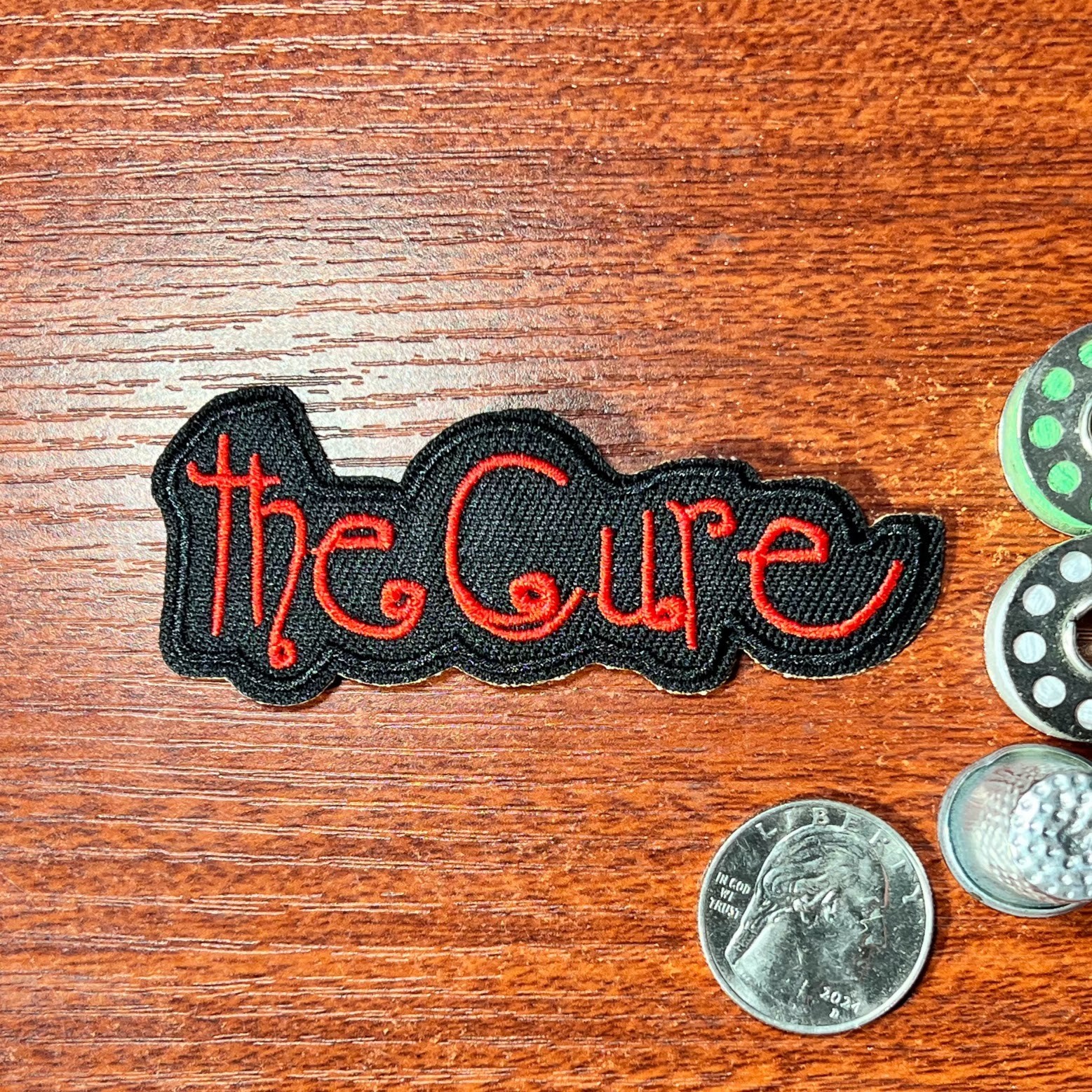The Cure Band Patch 80s Post Punk Alt Rock Pop Embroidered Iron On 1.25x3.25"