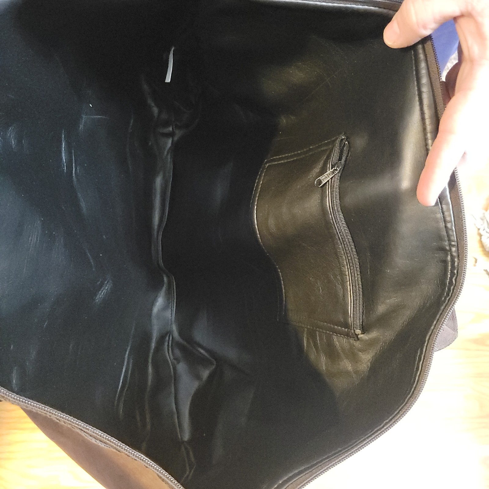 Oracle Applications Large Brown Leather Shoulder Bag Adjustable RBag