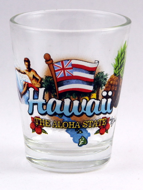 HAWAII ALOHA STATE ELEMENTS SHOT GLASS SHOTGLASS