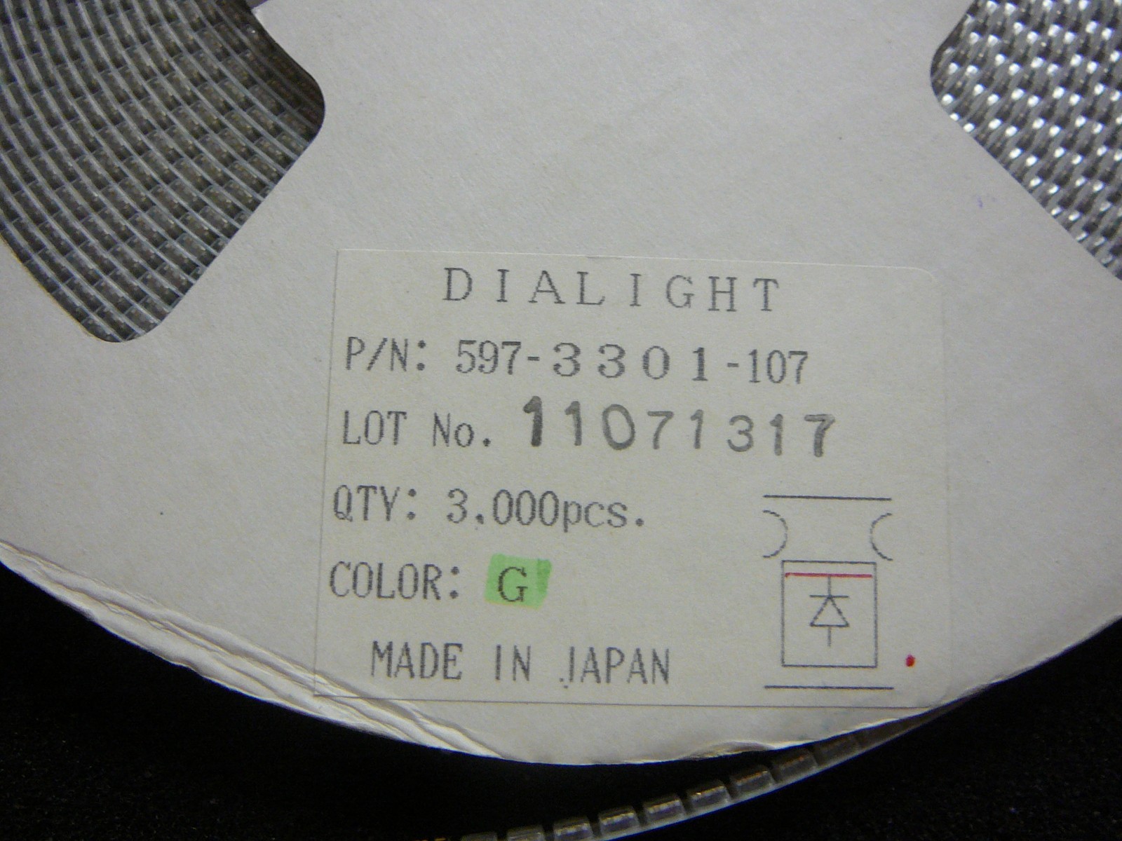 DIALIGHT LED SMT Green Rectangular Clear 3mm 1210 Pkg **NEW** 10/PKG