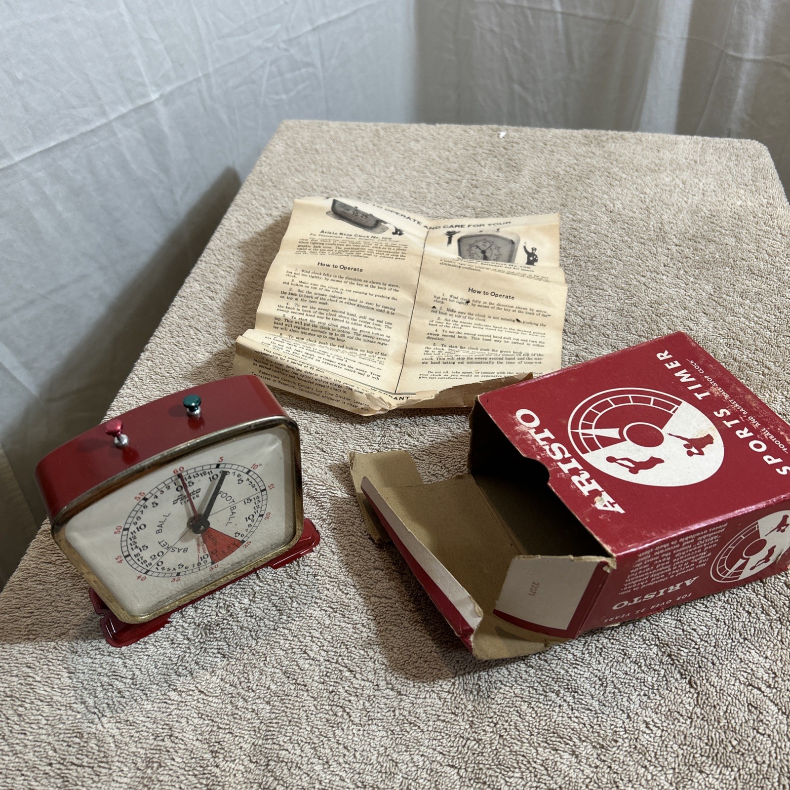 vintage ARISTO SPORTS TIMER football basketball stop clock w/ box Not Tested