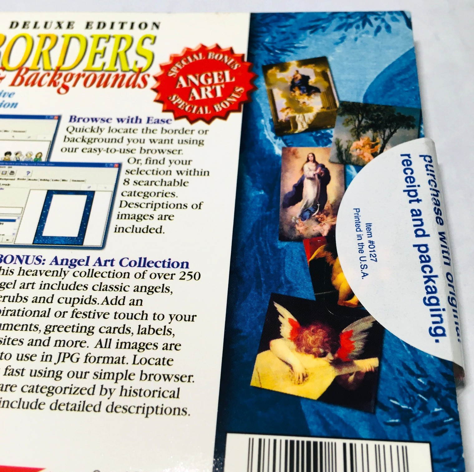 2000 Borders & Backgrounds Deluxe Edition PC CD ROM Windows 98SE XP Compatible