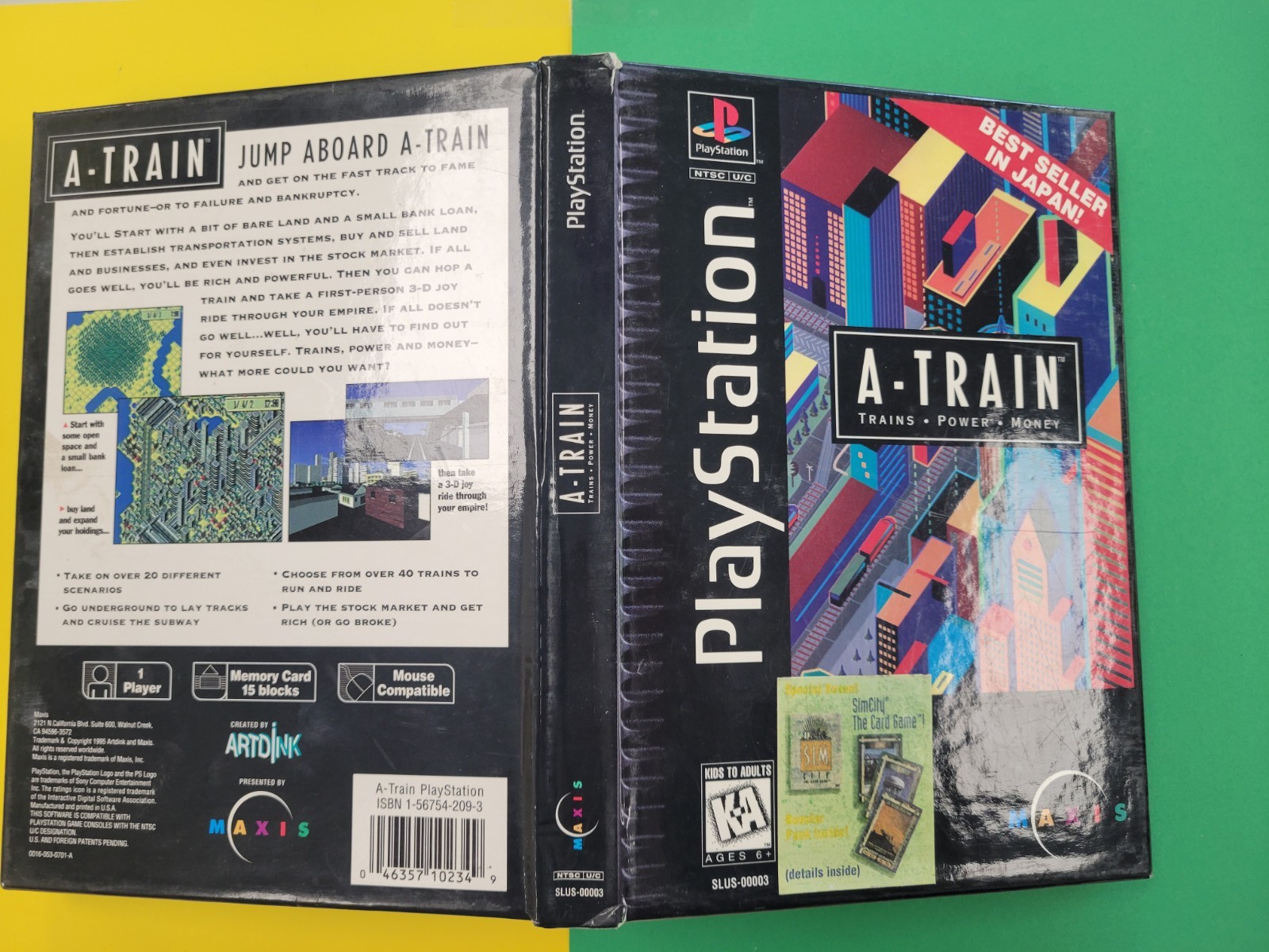 A-TRAIN (Sony PlayStation 1 PS1, 1996) LONGBOX Case Only