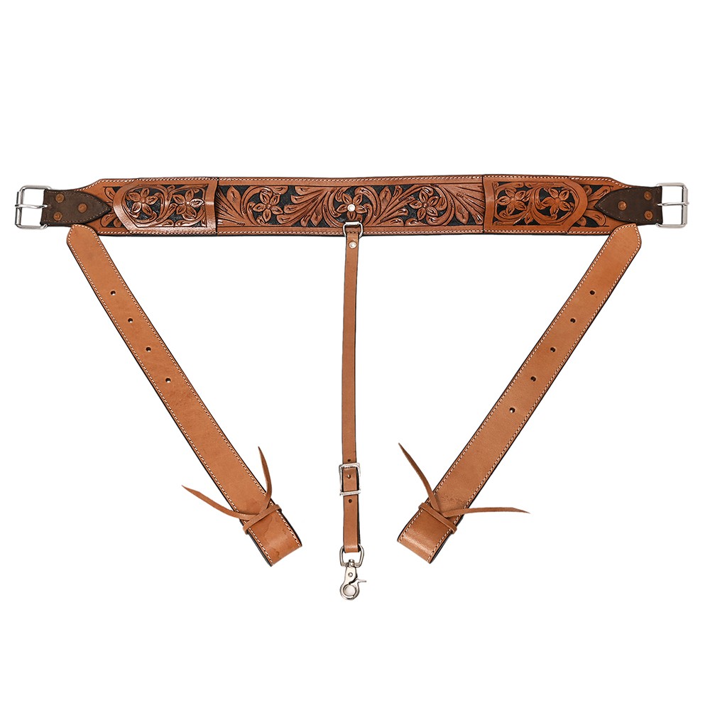 34KK Comfytack Horse Western Carved Leather Rear Flank Back Cinch Girth Saddle