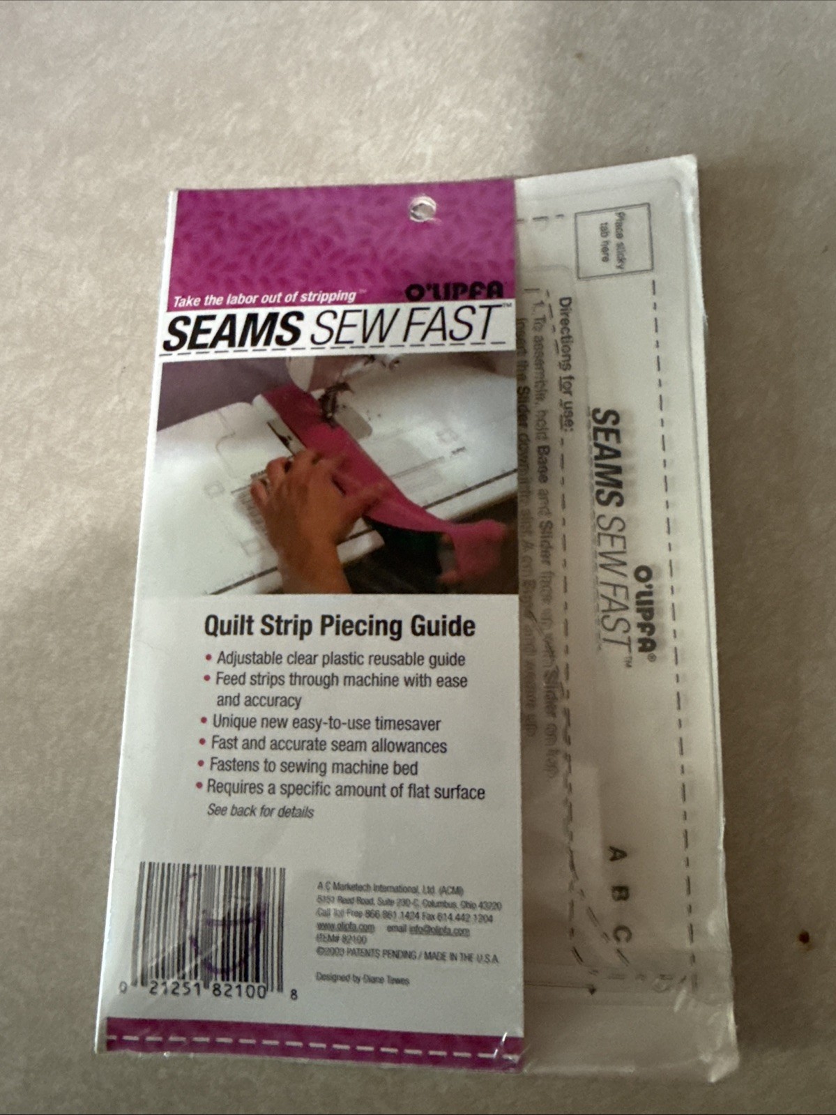 O’Lipfa Seams Sew Fast (2003) Item No. 82100– Quilt Strip Piecing Guide