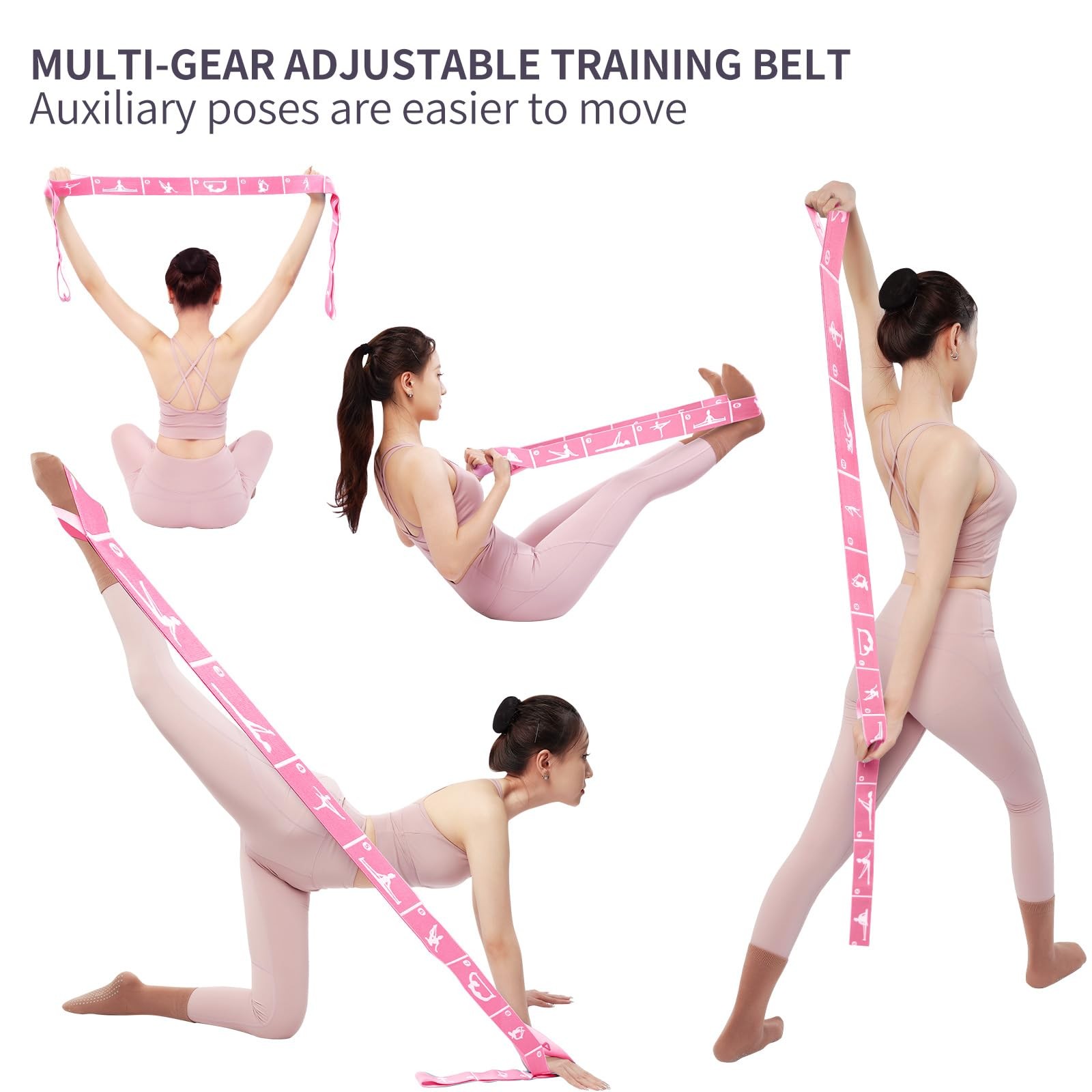 Yoga Strap with 12 Loops - Multi-Functional Stretch Band for Pilates, Dance, ...