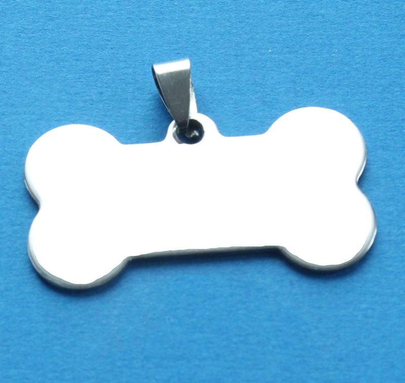 2 Stainless Steel Dog Bone Pendants Stamping Tag - MT091B