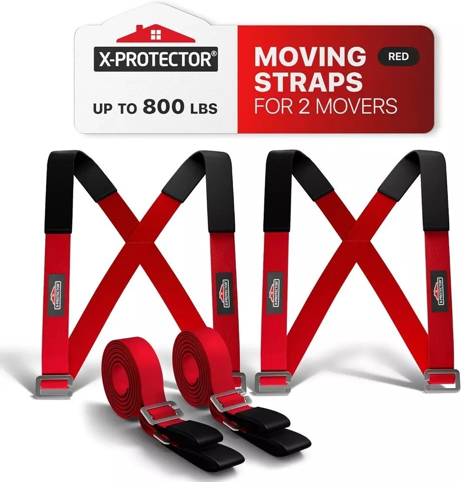 Moving Straps - 2 Pairs - Lifting Straps for 2 Movers - Furniture Moving Straps