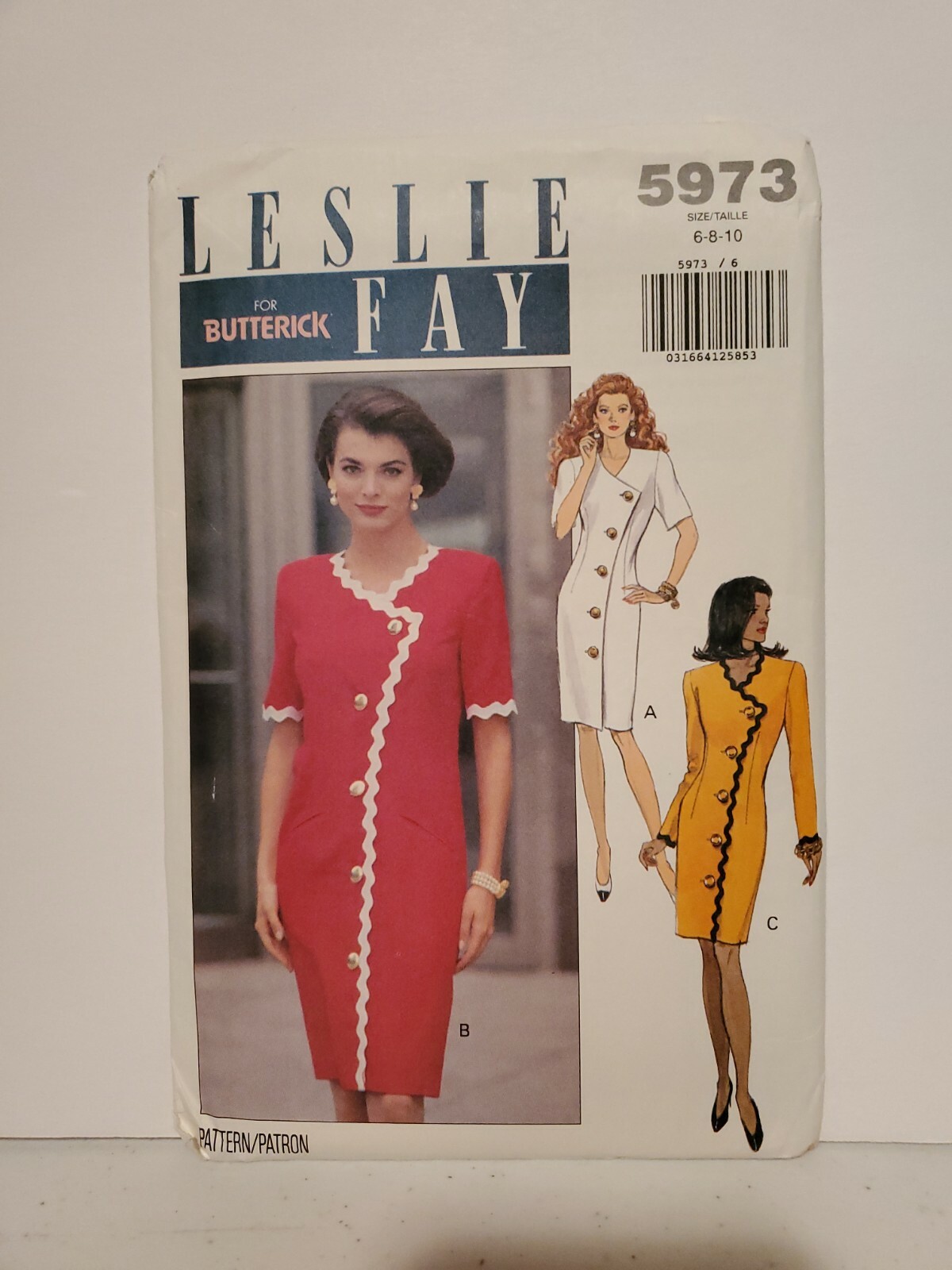 Vintage Butterick #5973 Leslie Fay Misses' Dress Size 6-8-10 UNCUT