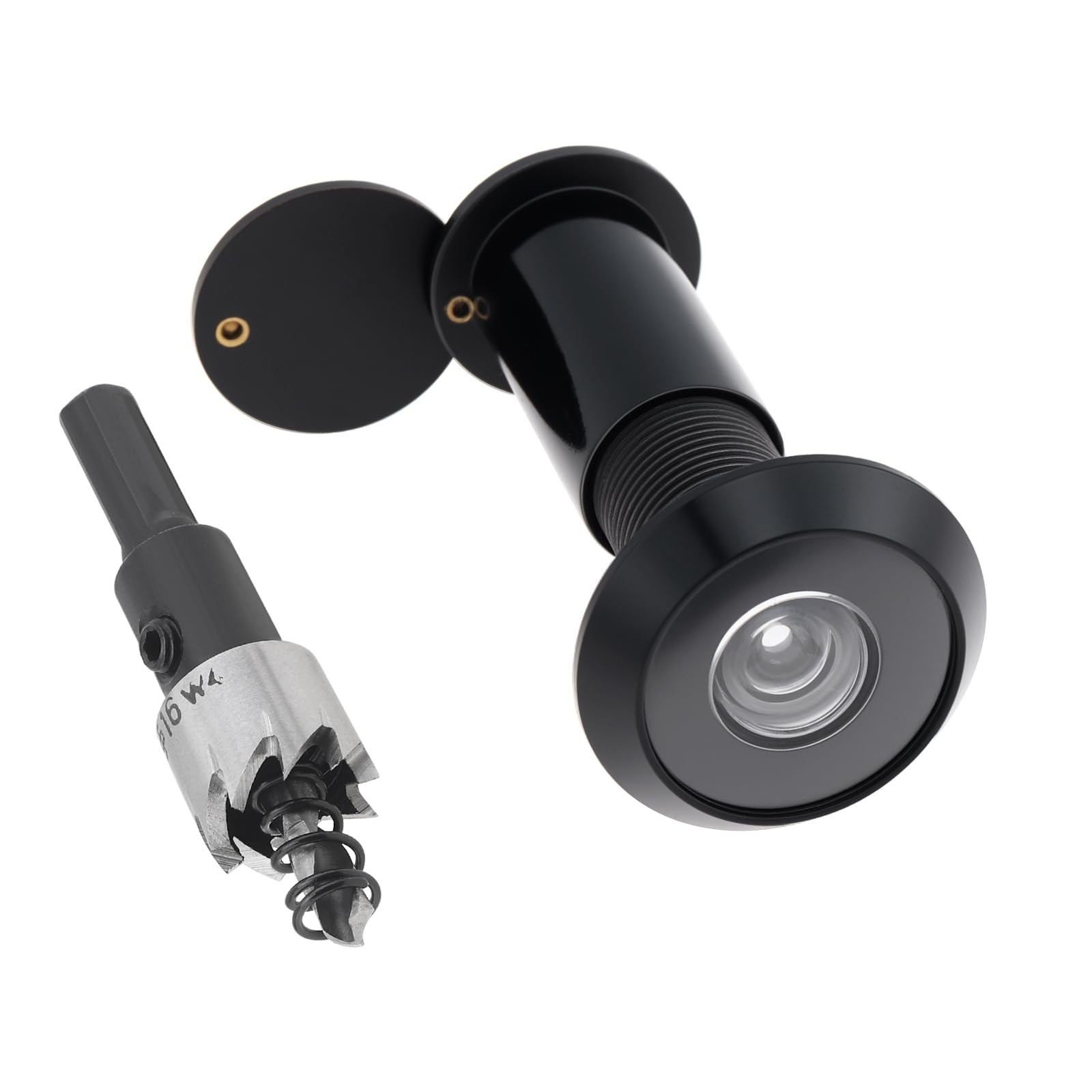 Door Viewer Peephole,Solid Brass 200 Degree Peep Hole with 16 MM Drill Bit fo...