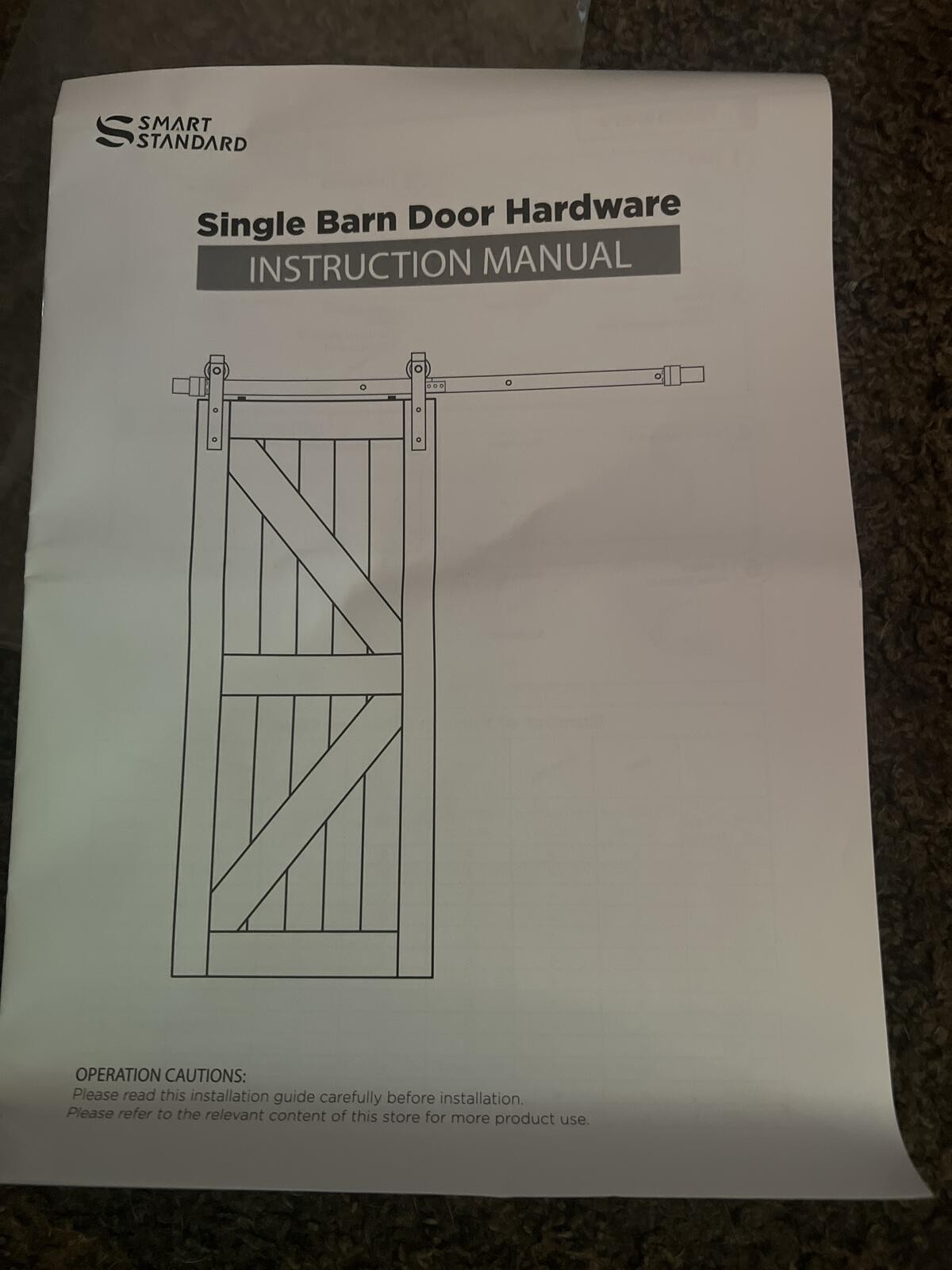 Smart Standard 10FT Single Barn Door Hardware Kit