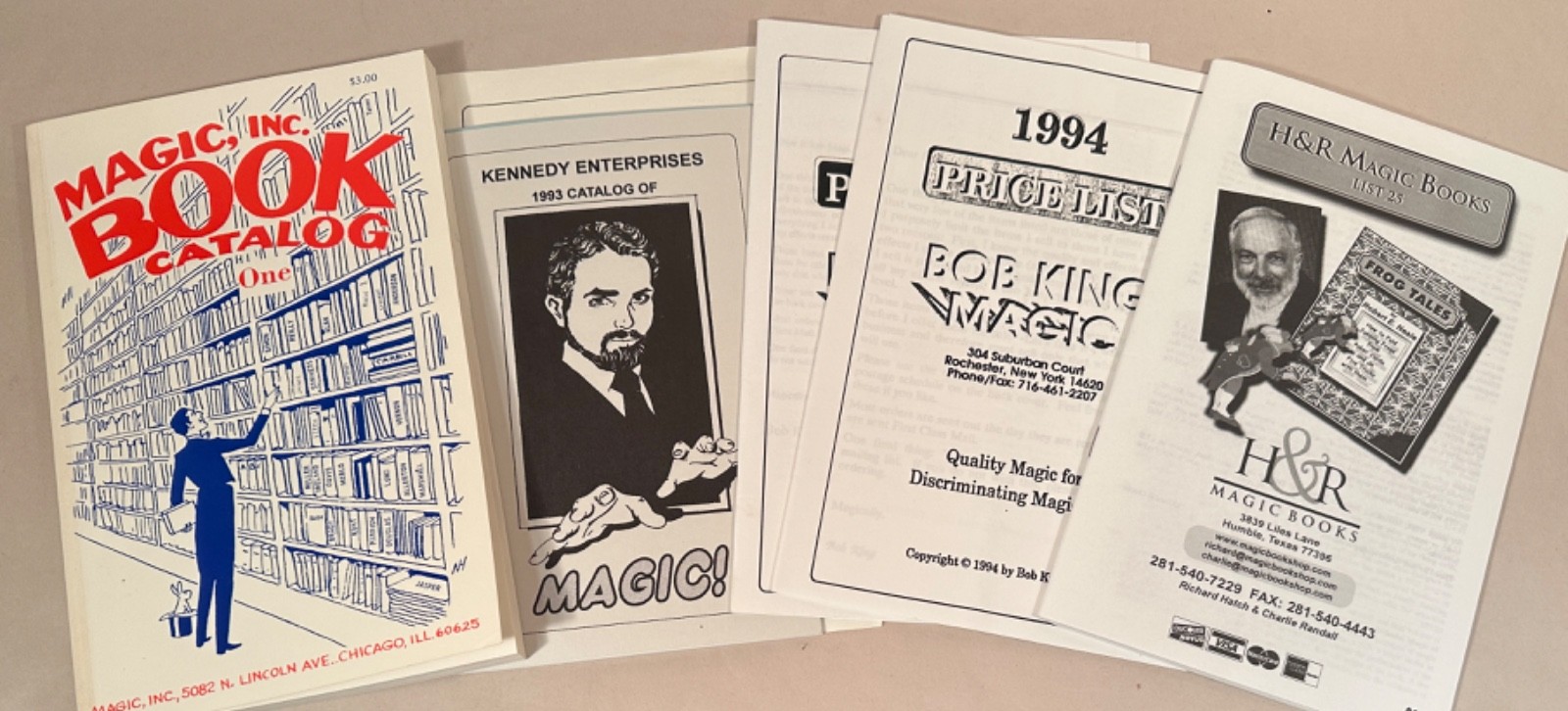 Magic Catalogs, 1990s Era, Magic Inc, John Kennedy, Bob King, H&R, Morrissey ++