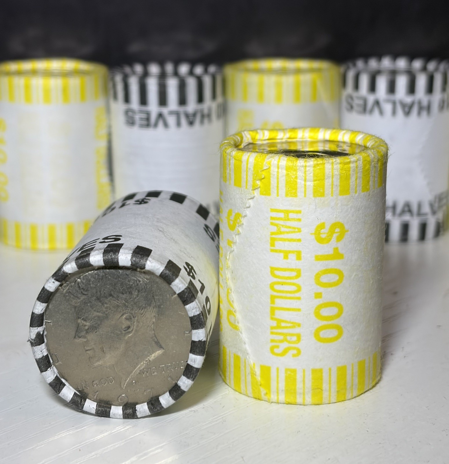Lot of 5 Rolls Kennedy Half Dollar Coins $50 face value (Unsearched) 100 coins!