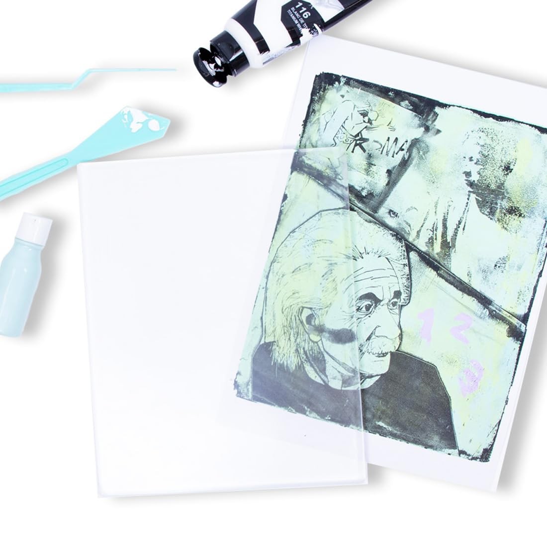 7.9x9.85 inch Gel Printing Plate Reusable Monoprinting Press for Artists