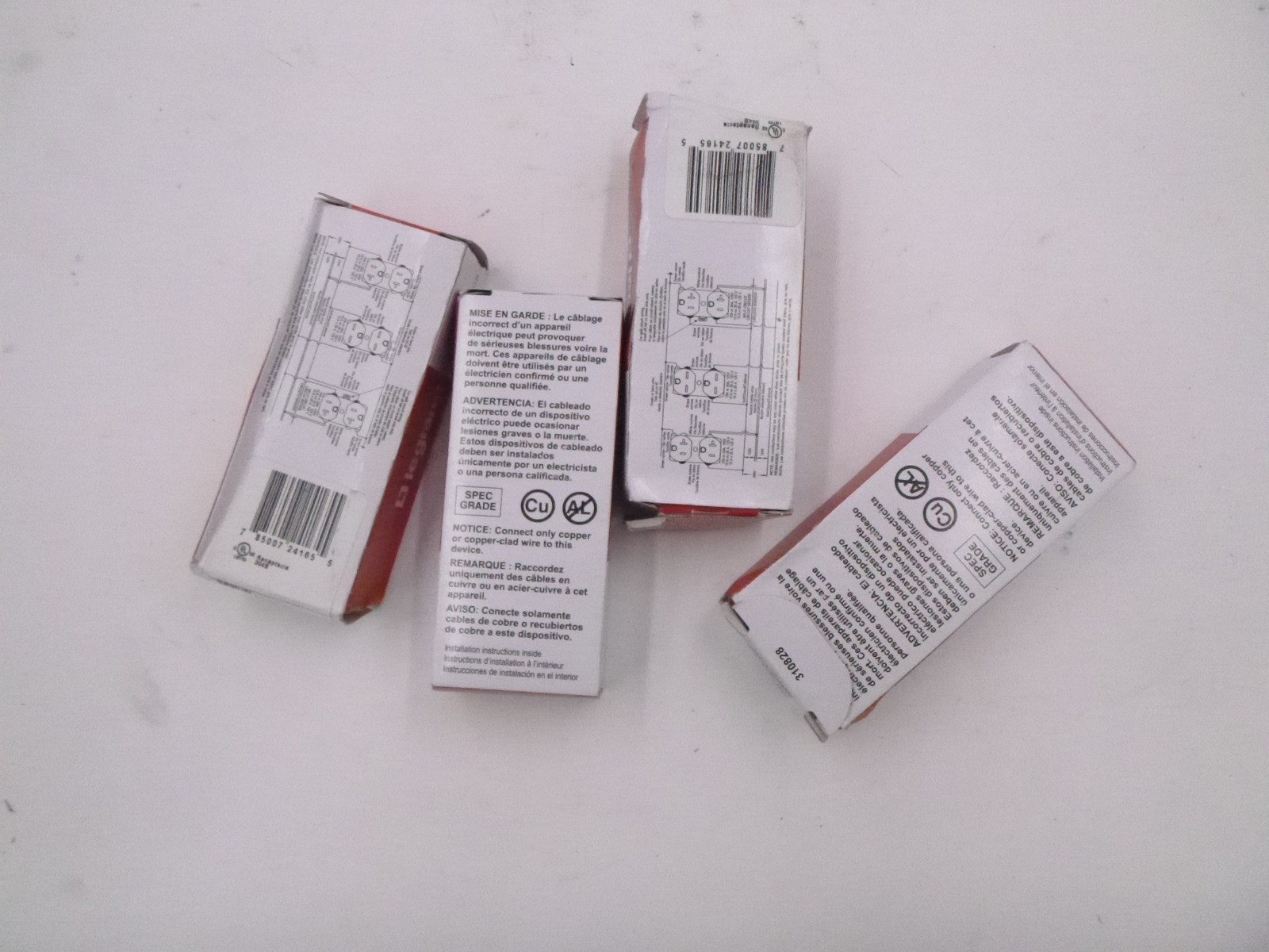 4 PACK P&S TR20-W Commercial Grade Duplex Receptacle Side Wire 20A 125V