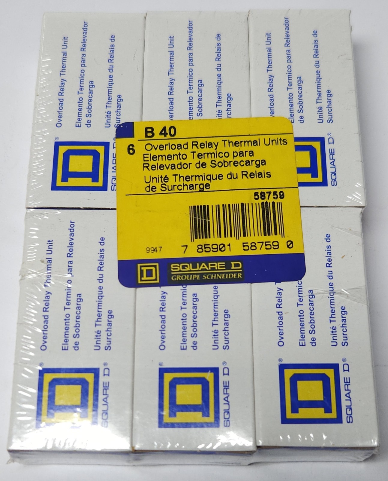 SQUARE D PACK OF 6 B40 Thermal Overload Relay Heater Element