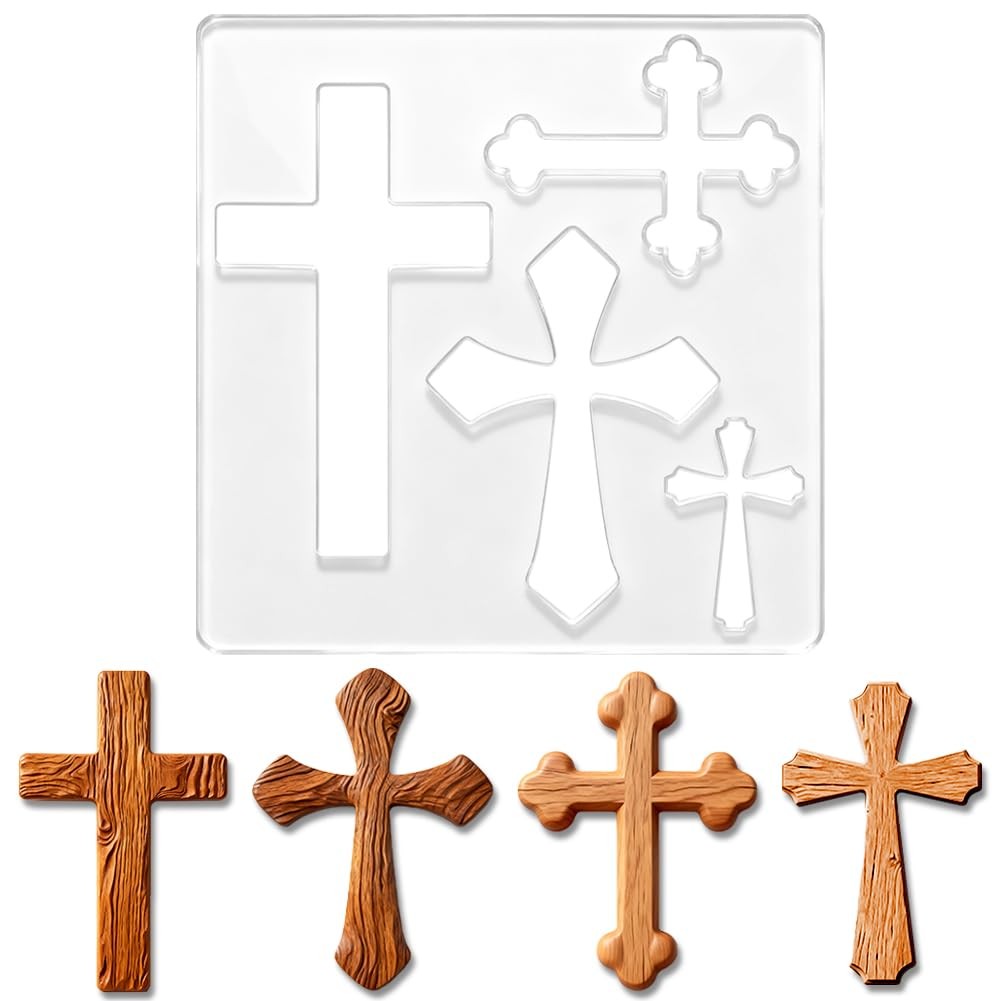 Crosses Acrylic Router Template Woodworking Drawing Inlay Charcuterie Board