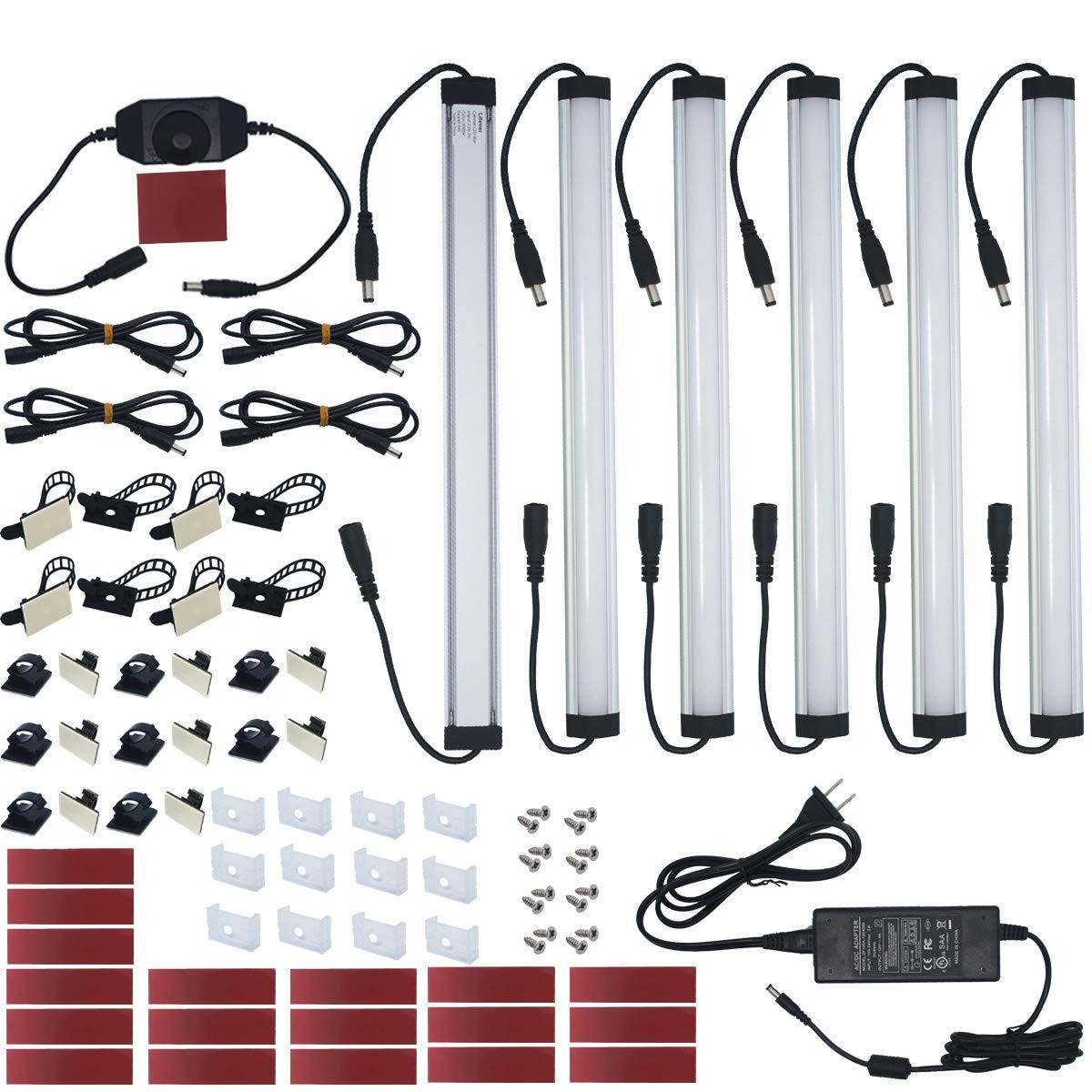 6 PCS 12 Inch LED Lighting Kit Plug in Daylight White 5000K Litever Kitchen