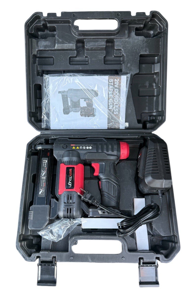20v Cordless Staple Gun Brad Nailer 2 in 1 Aluminum Metal magzine 1 Hour Fast