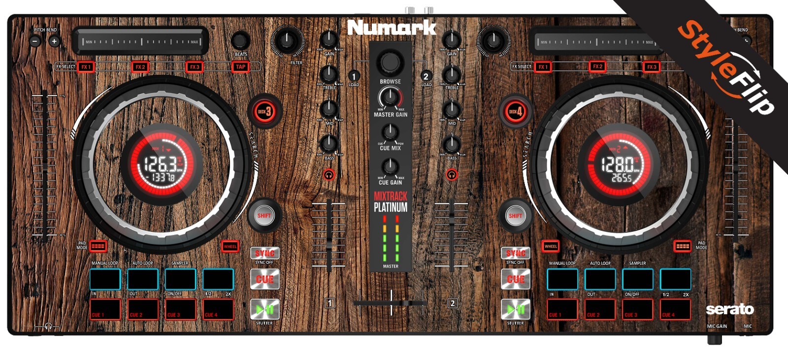 Numark Mixtrack Platinum Skin | Wood #3 | Protective Decal | StyleFlip Skins