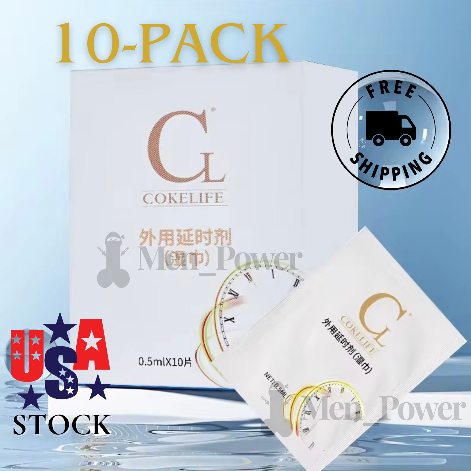Ejaculation Delay Wipes for Men (10 Pack) Last Longer in Bed | Fast Acting