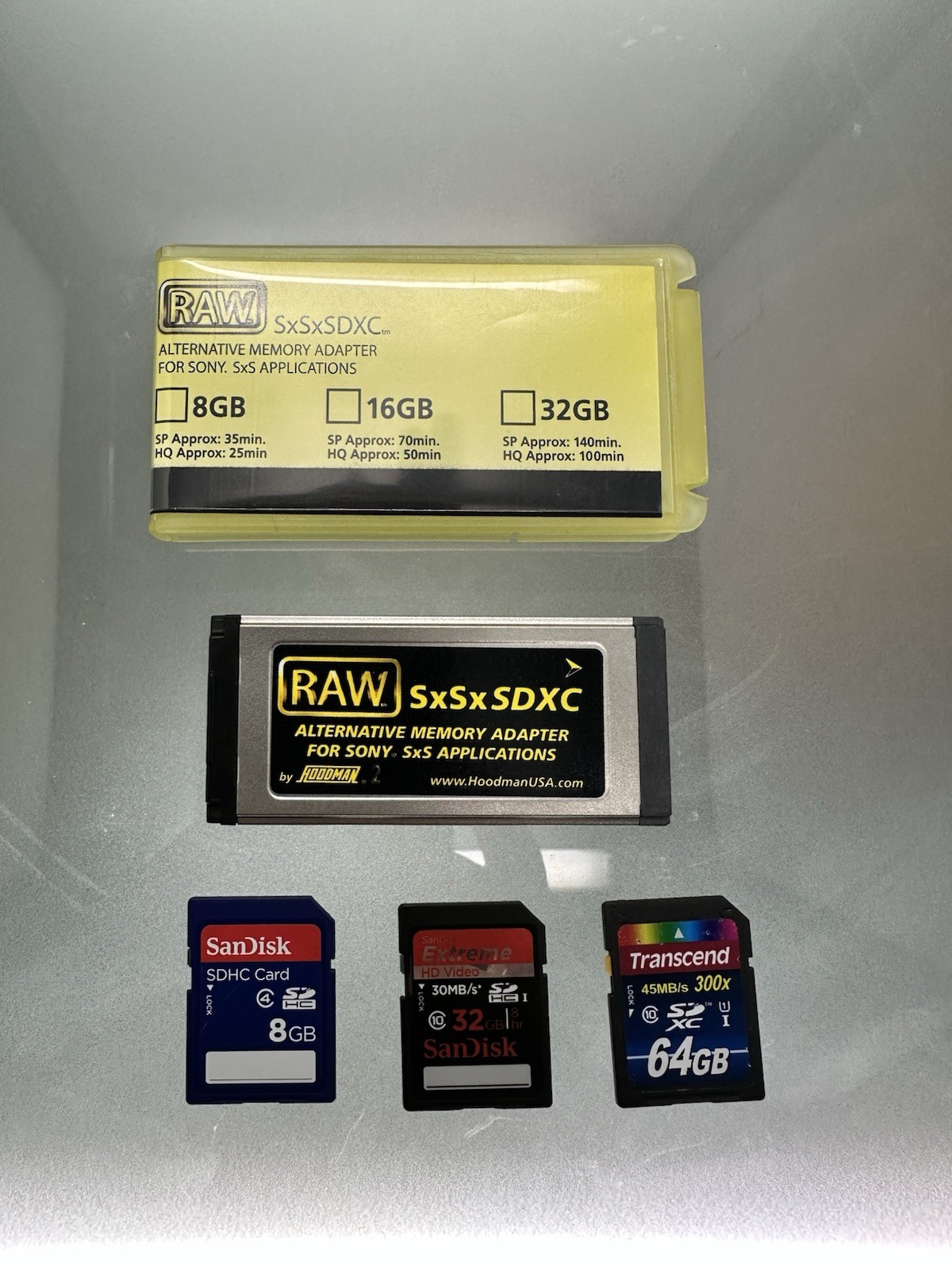 Hoodman RAW SxSxSDXC Alternative Memory Adapter - Sony SxS - With 3 SD Cards