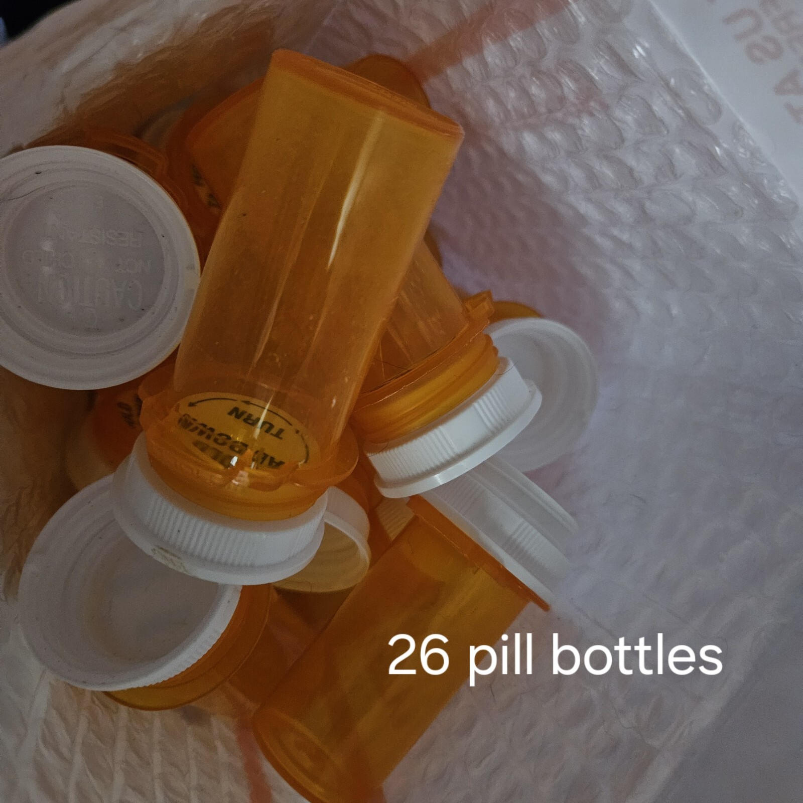 Orange Medicine Bottles With Lids