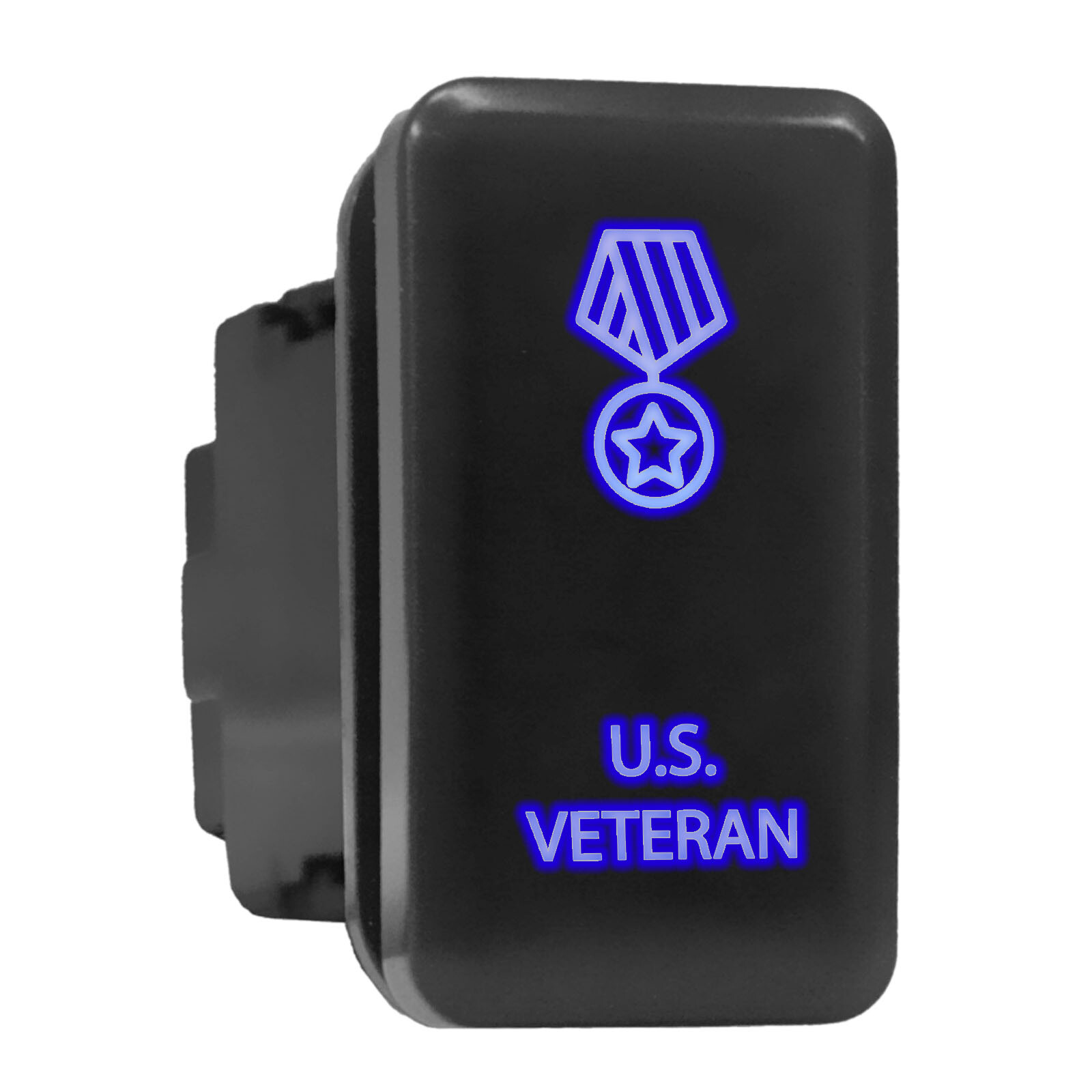 US VETERAN - LED Push Button Replacement for TOYOTA (1.54 x 0.83 in) Blue