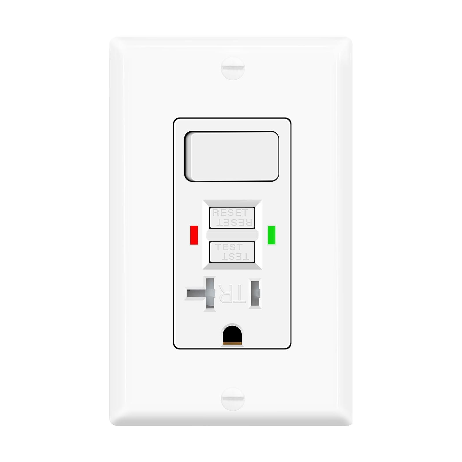 GFCI Outlet with Light Switch, 20 Amp Self-Test GFI Electrical Switch Outlet ...