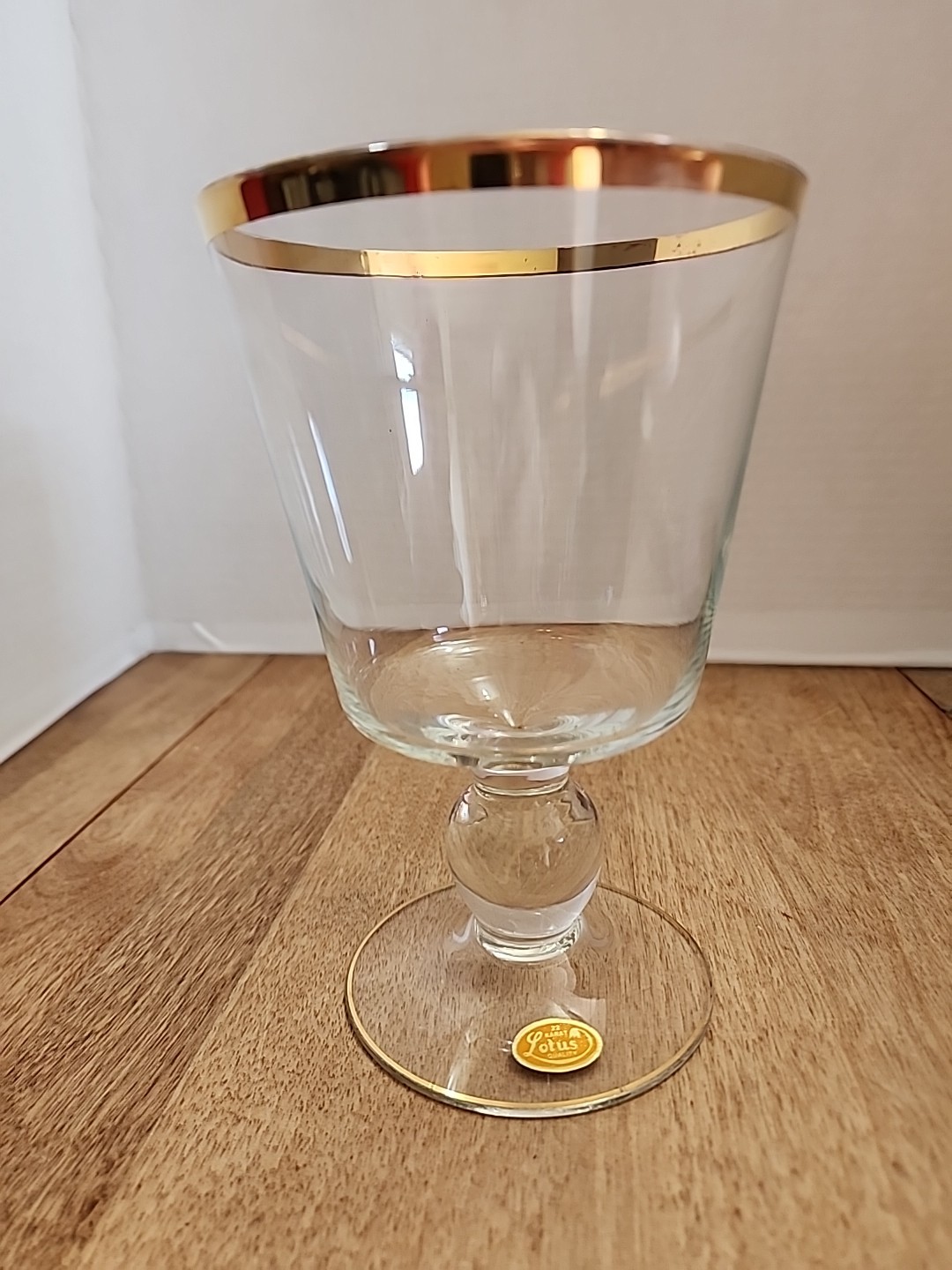 Lotus Crystal 22K Small Compote 6-1/2" x 4" x 3-1/4"
