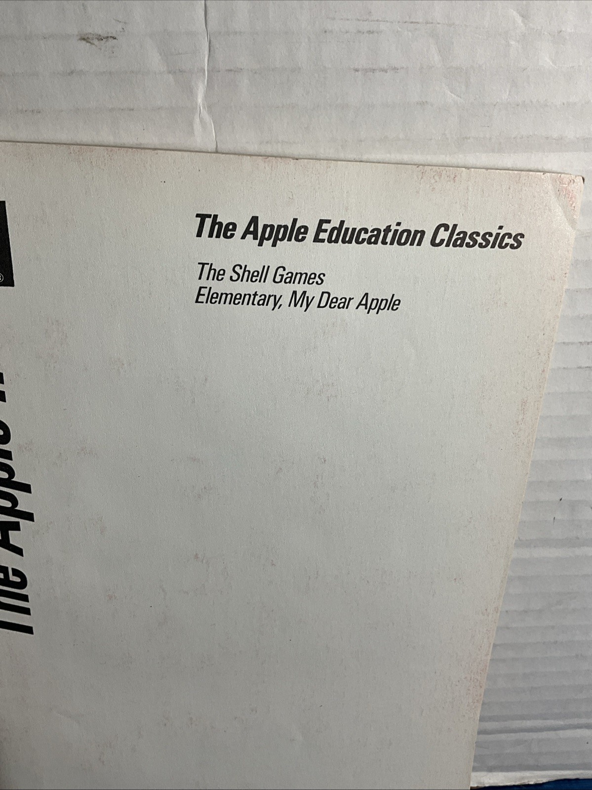 The Apple II - Apple Education Classics The Shell Games Elementary Dear Manual