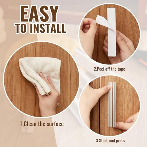 4 Pcs Self-Adhesive Edge Finger Pull Door Handle 4-3/4” Sliding Screen Sliver