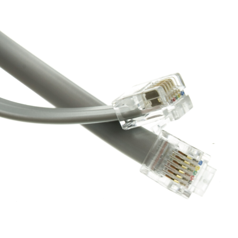 7ft RJ12 Silver Satin Telephone Cord (Data), 6P/6C  8102-66107