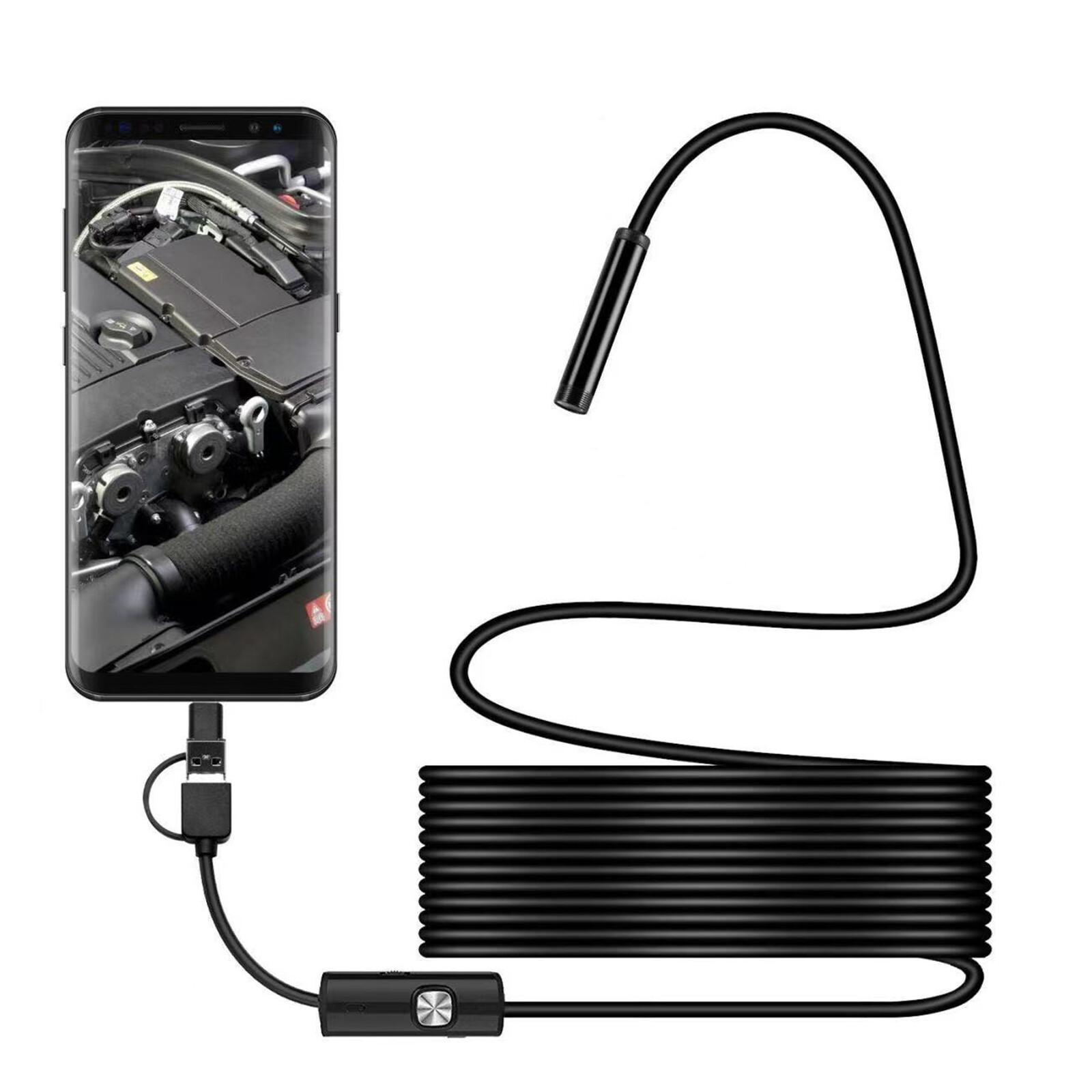 6Pcs LED Endoscope Borescope 5.5mm USB Inspection Camera for Android PC