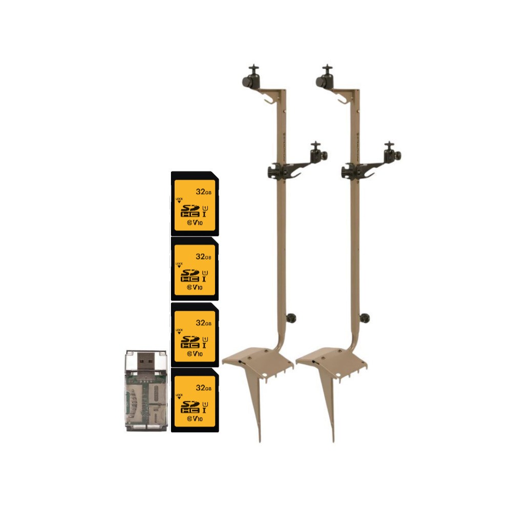 Stealth Cam Adjustable Multi Pivot Mounting Post 2 Pack Card Reader Bundle