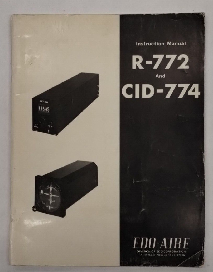 Edo-Aire R-772 & CID-774 VHF Navigation Set Instruction Manual-Original